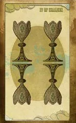 Four of Chalices card from The Black Ibis Tarot