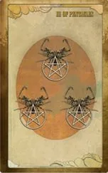 Two of Pentacles card from The Black Ibis Tarot