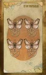 Three of Pentacles card from The Black Ibis Tarot