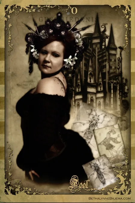 The Black Ibis Tarot Review 19 Seated Night Queen card from The Black Ibis Tarot deck