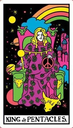 Black Light Tarot Review 6 Black Light Tarot source-order card 01 with a seated court-card presence