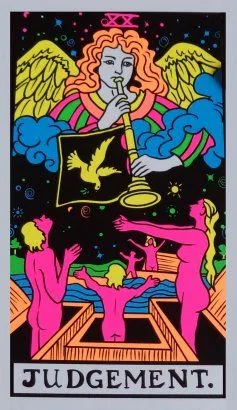 Judgement card from the Black Light Tarot deck