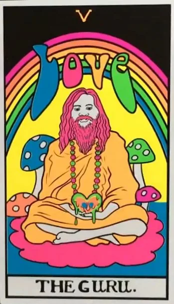 Black Light Tarot Review 11 The Guru card from Black Light Tarot