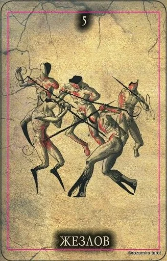 Black Tarot Review 3 Five of Wands