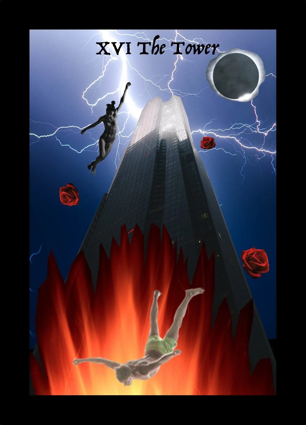 The Tower card from the Blood, Bread & Roses Tarot deck
