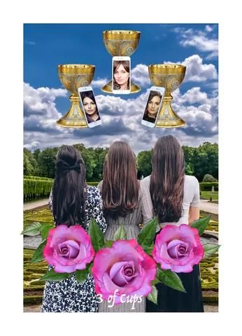 Three of Cups card from the Blood, Bread & Roses Tarot deck