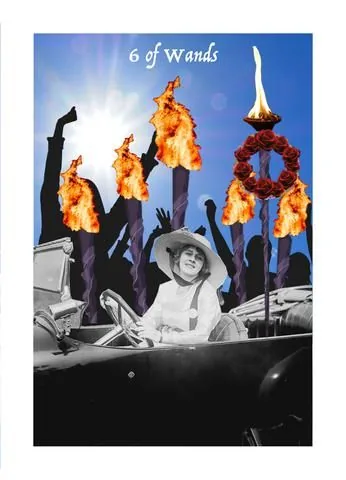 Six of Wands card from the Blood, Bread & Roses Tarot deck