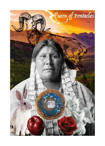 Queen of Pentacles card from the Blood, Bread & Roses Tarot deck