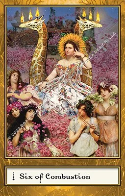 Six of Combustion card from the Boadiceas Tarot deck