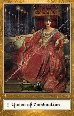 Queen of Combustion card from the Boadiceas Tarot deck