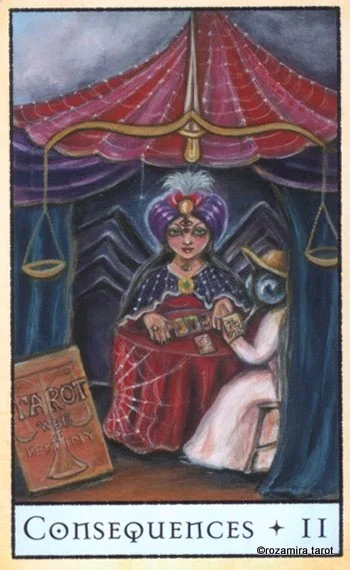 Consequences card from the The Bohemian Animal Tarot deck