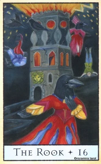 The Rook card from the The Bohemian Animal Tarot deck