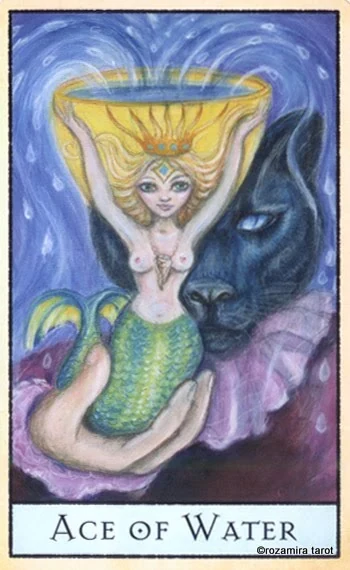 Ace of Water card from the The Bohemian Animal Tarot deck