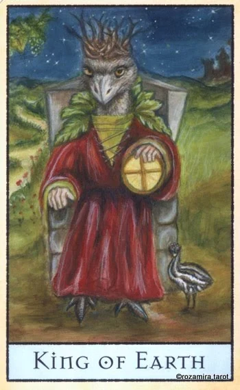 King of Earth card from the The Bohemian Animal Tarot deck