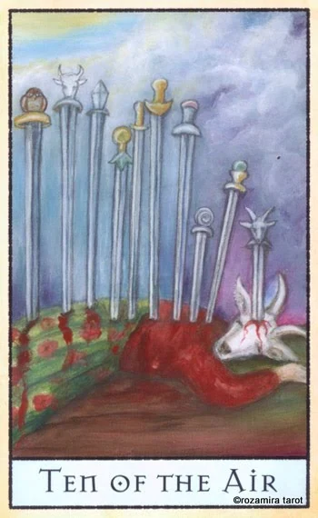 Ten of Air card from the The Bohemian Animal Tarot deck