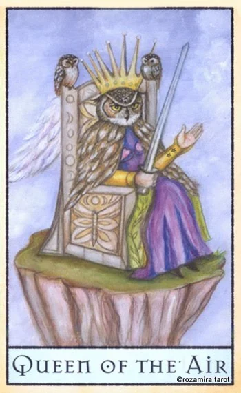 Queen of Air card from the The Bohemian Animal Tarot deck