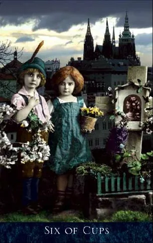 Six of Cups from The Bohemian Gothic Tarot deck
