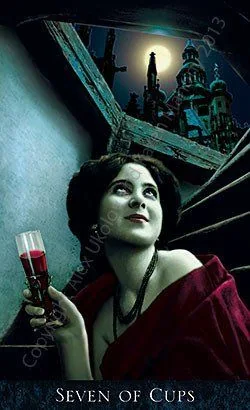 Seven of Cups from The Bohemian Gothic Tarot deck