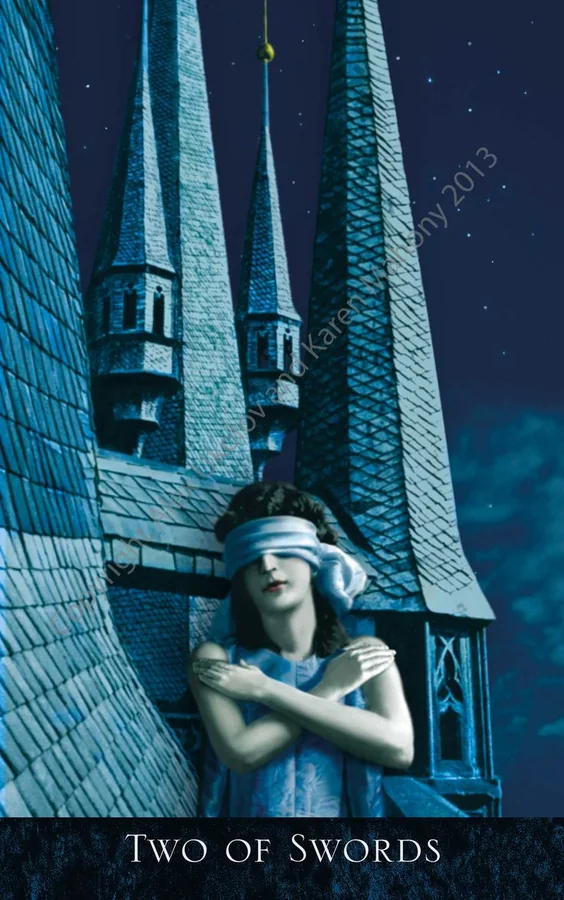 Two of Swords from The Bohemian Gothic Tarot deck