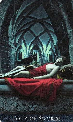 Four of Swords from The Bohemian Gothic Tarot deck