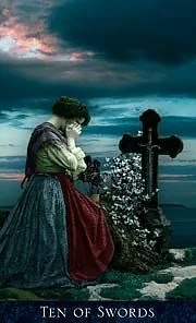 Ten of Swords from The Bohemian Gothic Tarot deck