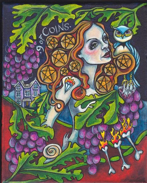 Five of Coins from the Bonefire Tarot deck