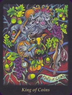 King of Coins from the Bonefire Tarot deck