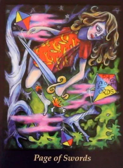 Page of Swords from the Bonefire Tarot deck