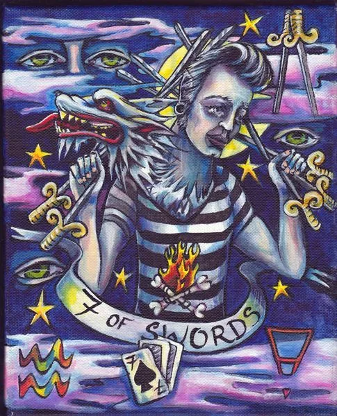 Five of Swords from the Bonefire Tarot deck
