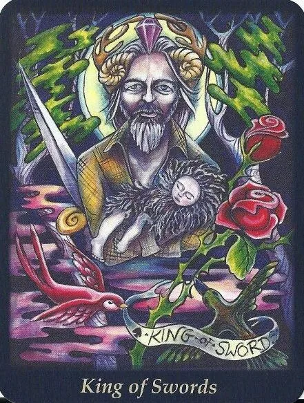 King of Swords from the Bonefire Tarot deck