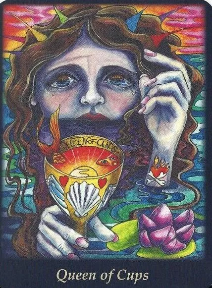 Queen of Cups from the Bonefire Tarot deck