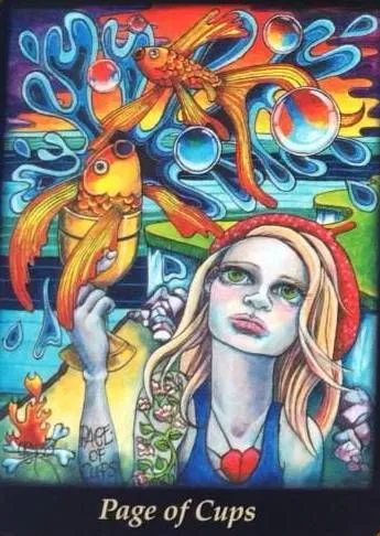 Page of Cups from the Bonefire Tarot deck