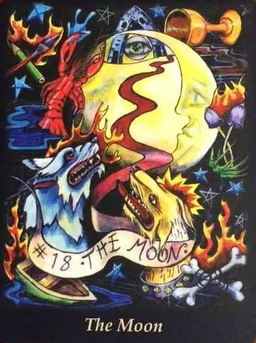 The Moon from the Bonefire Tarot deck