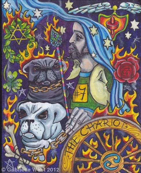 The Chariot from the Bonefire Tarot deck