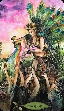 Bonestone & Earthflesh Tarot Review 10 Feathered Woman with Bird card from the Bonestone Earthflesh Tarot deck