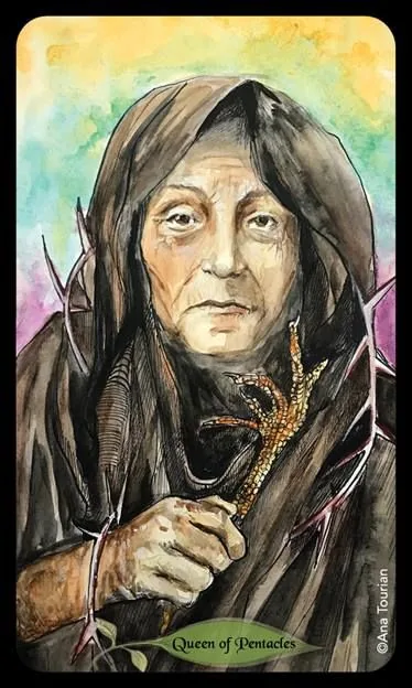 Page of Pentacles card from the Bonestone Earthflesh Tarot deck