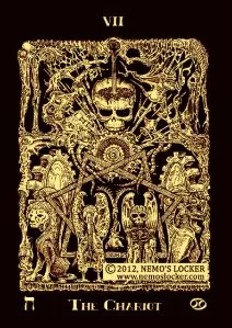 The Chariot from the Book of Azathoth Tarot deck
