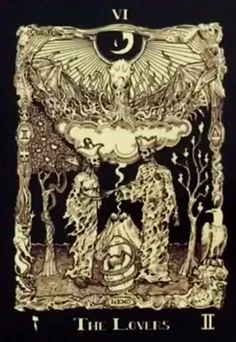 The Lovers from the Book of Azathoth Tarot deck