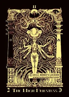 The High Priestess from the Book of Azathoth Tarot deck