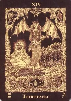 Temperance from the Book of Azathoth Tarot deck
