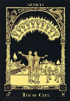 Ten of Cups from the Book of Azathoth Tarot deck