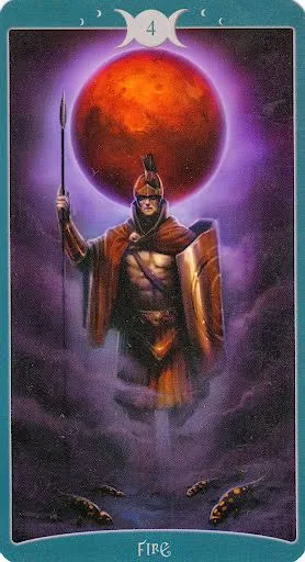 The Book of Shadows Tarot - 4 of Fire