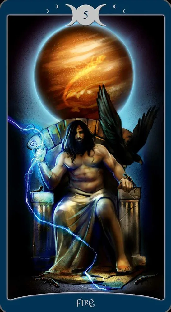 The Book of Shadows Tarot Review 12 5 of Fire from The Book of Shadows Tarot review gallery
