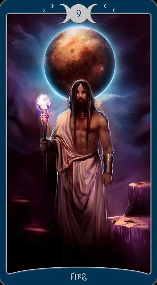 The Book of Shadows Tarot - 9 of Fire