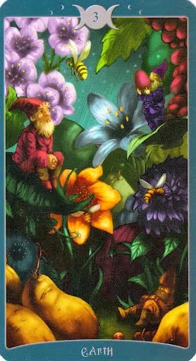 The Book of Shadows Tarot - 3 of Earth Variant