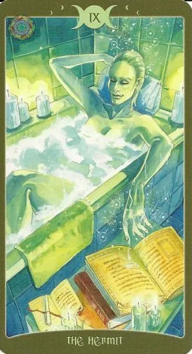 The Hermit card from The Book of Shadows Tarot Vol 2 deck