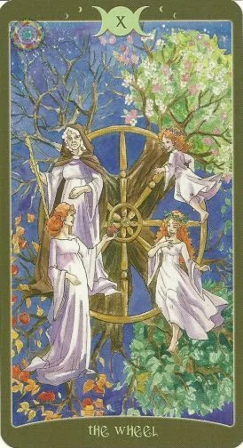 The Wheel card from The Book of Shadows Tarot Vol 2 deck