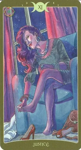 Justice card from The Book of Shadows Tarot Vol 2 deck