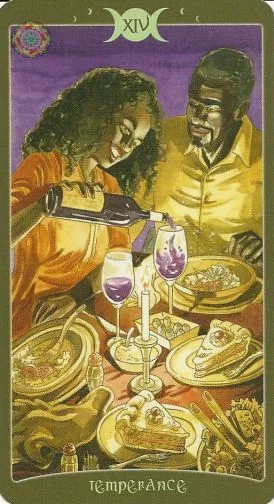 Temperance card from The Book of Shadows Tarot Vol 2 deck