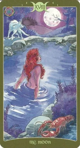 The Moon card from The Book of Shadows Tarot Vol 2 deck